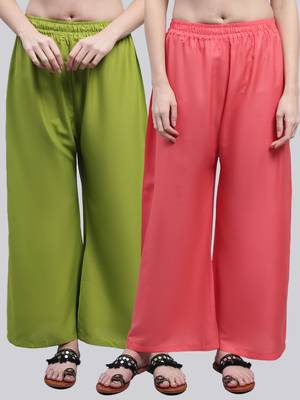 Pack of 2 Women Flared Rayon Palazzo 1