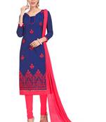 Blue embroidered chanderi salwar