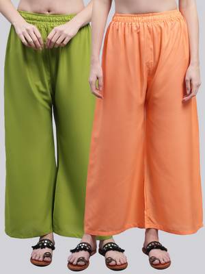 Pack of 2 Women Flared Rayon Palazzo 1