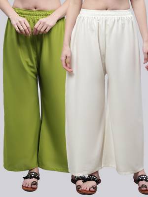 Pack of 2 Women Flared Rayon Palazzo 1