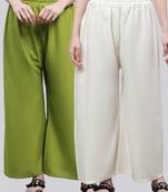 Pack of 2 Women Flared Rayon Palazzo