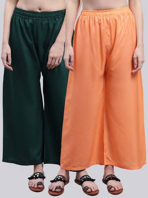 Pack of 2 Women Flared Rayon Palazzo 1