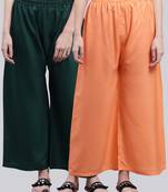 Pack of 2 Women Flared Rayon Palazzo