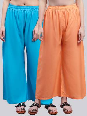 Pack of 2 Women Flared Rayon Palazzo 1
