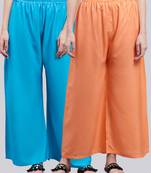 Pack of 2 Women Flared Rayon Palazzo