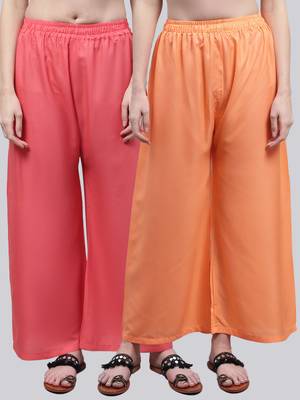 Pack of 2 Women Flared Rayon Palazzo 1