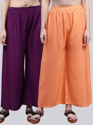 Pack of 2 Women Flared Rayon Palazzo 1