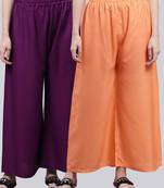 Pack of 2 Women Flared Rayon Palazzo