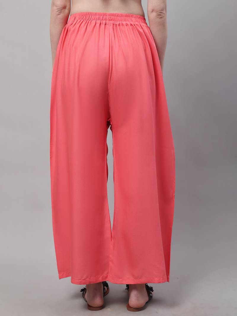 Pack of 2 Women Flared Rayon Palazzo