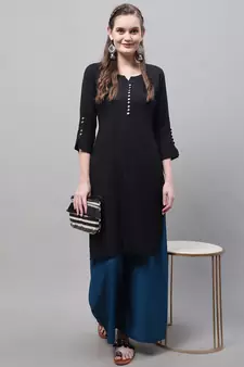 Pack of 2 Women Flared Rayon Palazzo