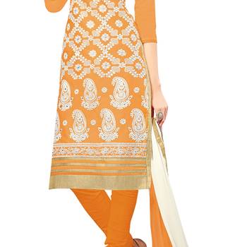 Orange embroidered cotton salwar 3