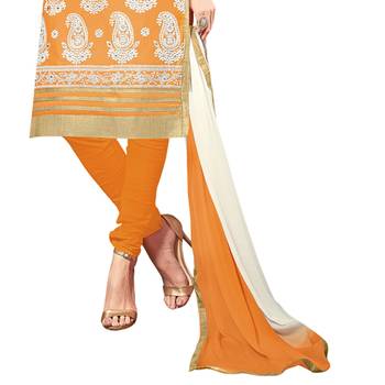 Orange embroidered cotton salwar 4