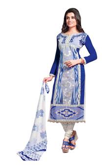 Blue embroidered chanderi salwar