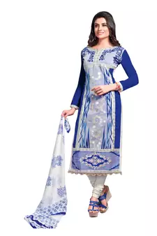 Blue embroidered chanderi salwar