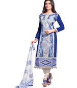 Blue embroidered chanderi salwar