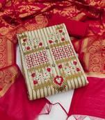 Beige embroidered cambric salwar