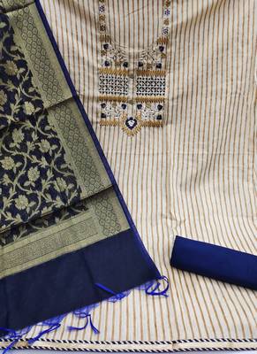 Beige embroidered cambric salwar 2