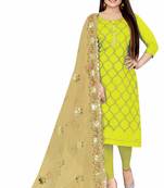 Green embroidered chanderi salwar