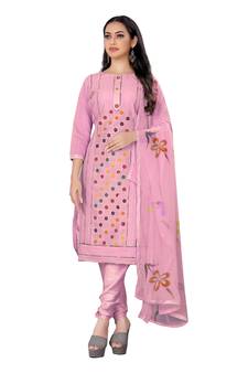 Pink embroidered cotton salwar