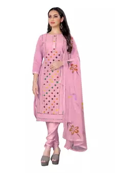 Pink embroidered cotton salwar
