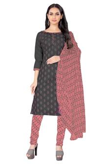 Grey printed cotton salwar