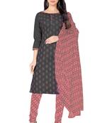 Grey printed cotton salwar