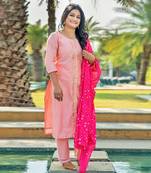 Baby Pink Silk Suit Set