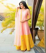 Classy Pink Yellow Suit Set