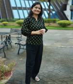 Black Mini Floral Classic Top