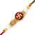 Aapno Rajasthan White Pearl & Golden Beads Swastik Motif Rakhi