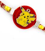 Aapno Rajasthan Red & Yellow Pikachu Motif Kids Rakhi