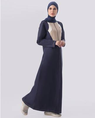 Length 56 | Midnight Blue Full Front Open Jilbab | Silk Route  2