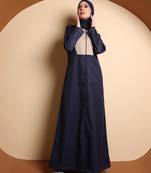 Length 58 | Midnight Blue Full Front Open Jilbab | Silk Route 