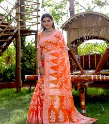  Orange Cotton Sarees With Blouse