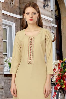 Trendmalls Beige Cotton Embroidered Bandhani Print Party Wear Kurta Pant with Dupatta Salwar Suit Set 5