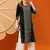 Hand Embroidered Black & White Cotton Lucknow Chikankari Indian Women Straight Kurta