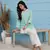 Hand Embroidered Sea Green Cotton Lucknowi Chikankari Indian Women Short Kurti