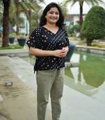 Black Bandhani Kaftan Top