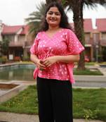 Pink Bandhani Kaftan Top