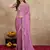 Trendmalls Lilac Art Silk Floral Thread Embroidered Saree with Unstitched Blouse piece