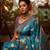 Sky blue woven banarasi silk saree with blouse