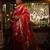 Red woven banarasi silk saree with blouse