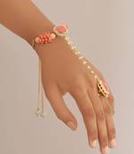 American Diamonds  and Stone Stud Hathphool Rakhi