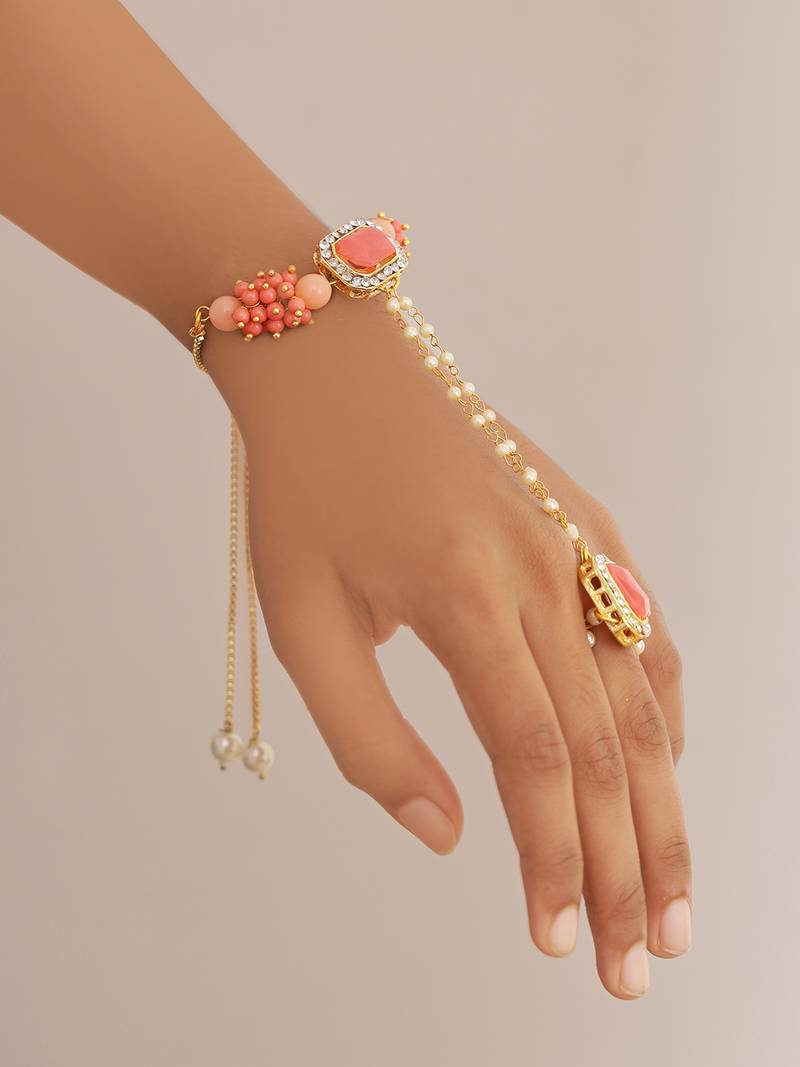 American Diamonds  and Stone Stud Hathphool Rakhi