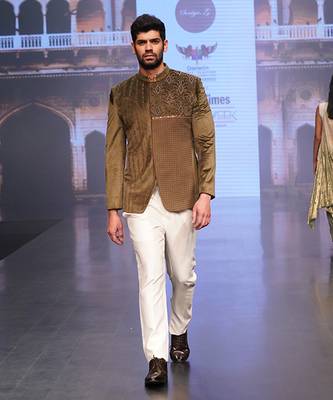 Olive Green Colour Velvet Jodhpuri With Pants 3