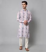 Wrinkle free Pink and blue tie dye kurta pants