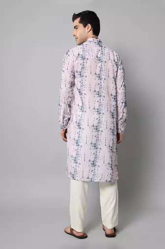 Wrinkle free Pink and blue tie dye kurta pants