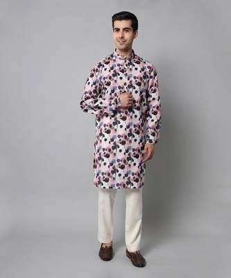 Wrinkle free Multi coloured hand painted kurta 1