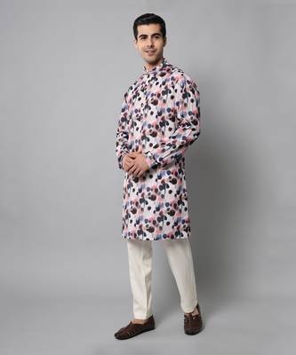 Wrinkle free Multi coloured hand painted kurta 2