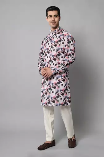 Wrinkle free Multi coloured hand painted kurta